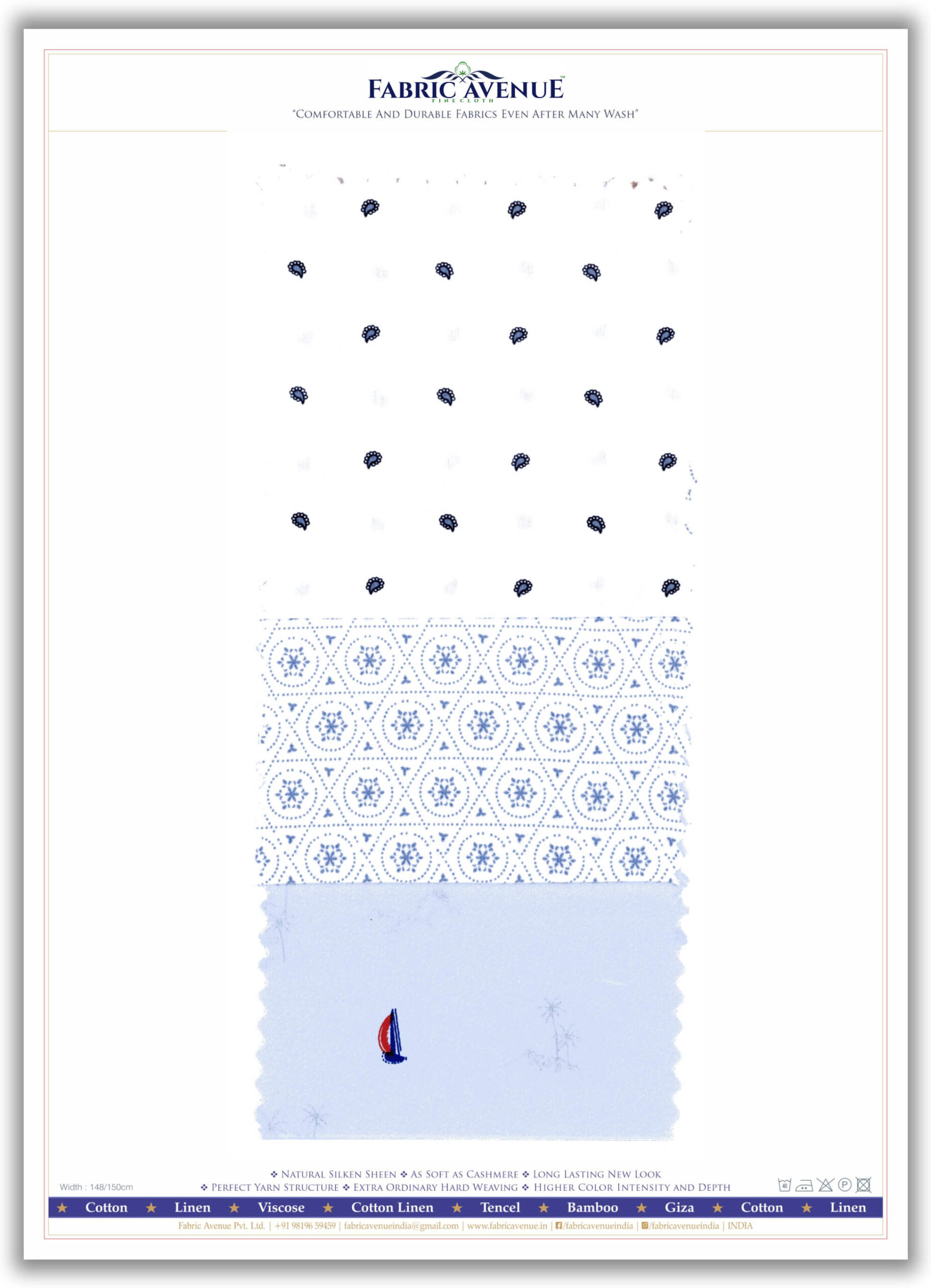 100% Cotton 60s Poplin Print - 3 Designs