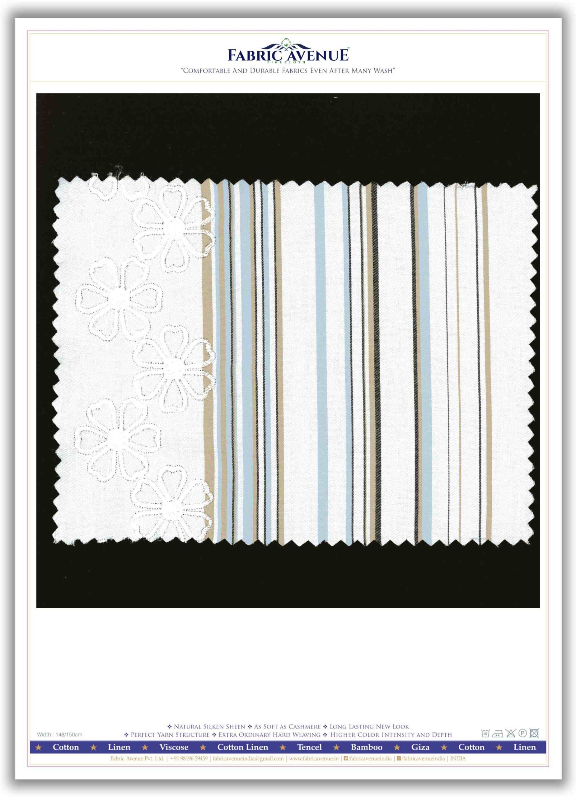 100% Cotton Panel Embroidery Design