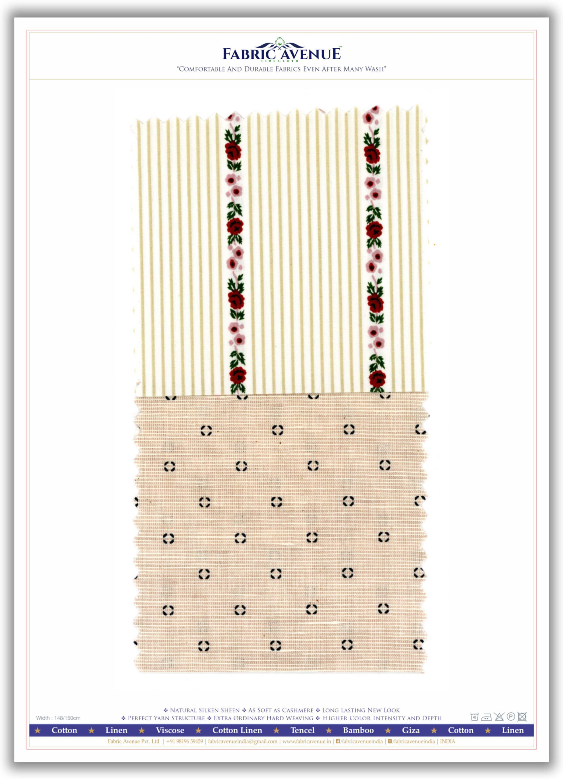 100% Cotton 60s Poplin Print - 3 Samples