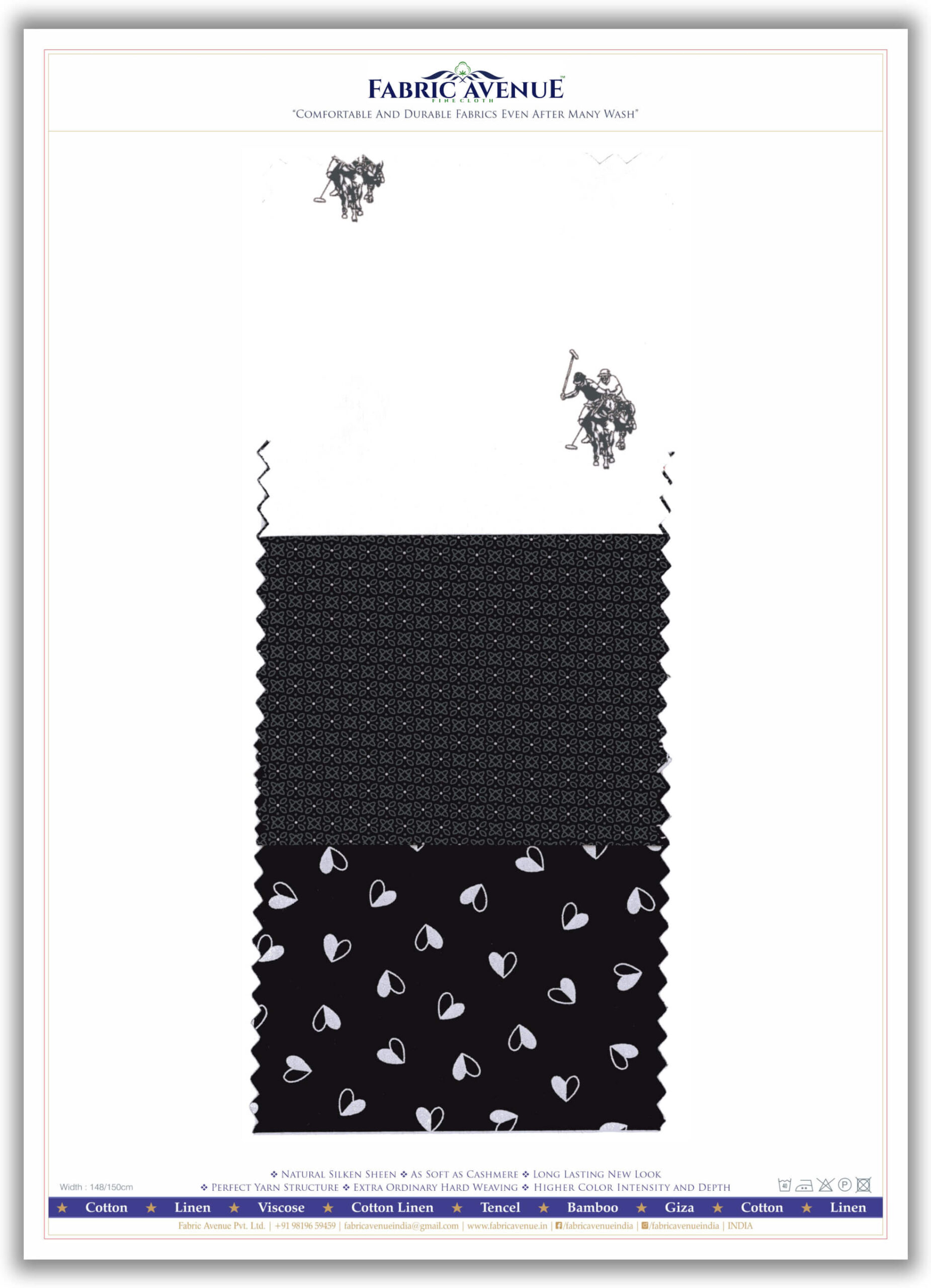 100% Cotton 60s Poplin Print - 3 Designs