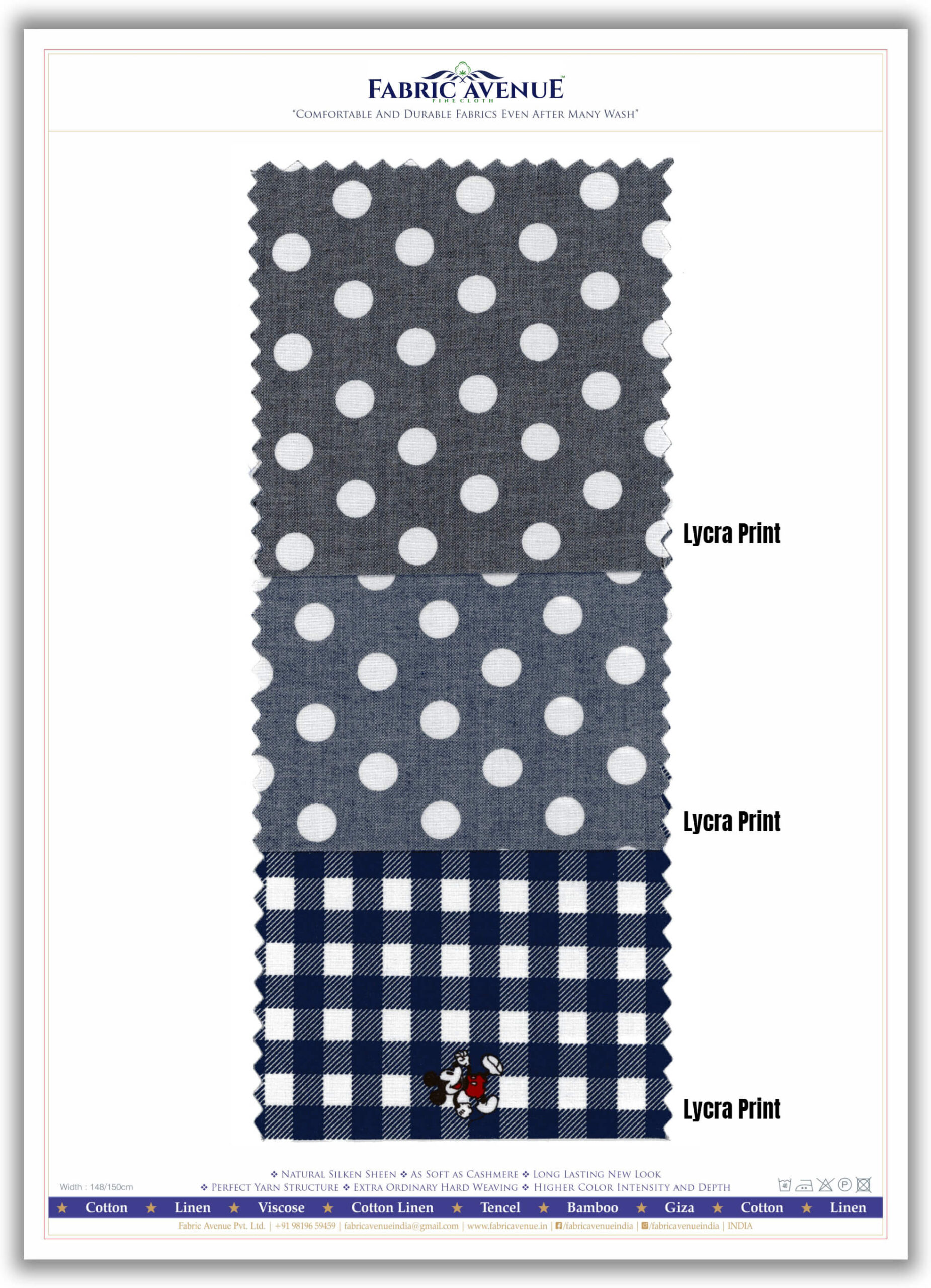 Lycra Poplin | 100% Cotton Print - 3 Designs