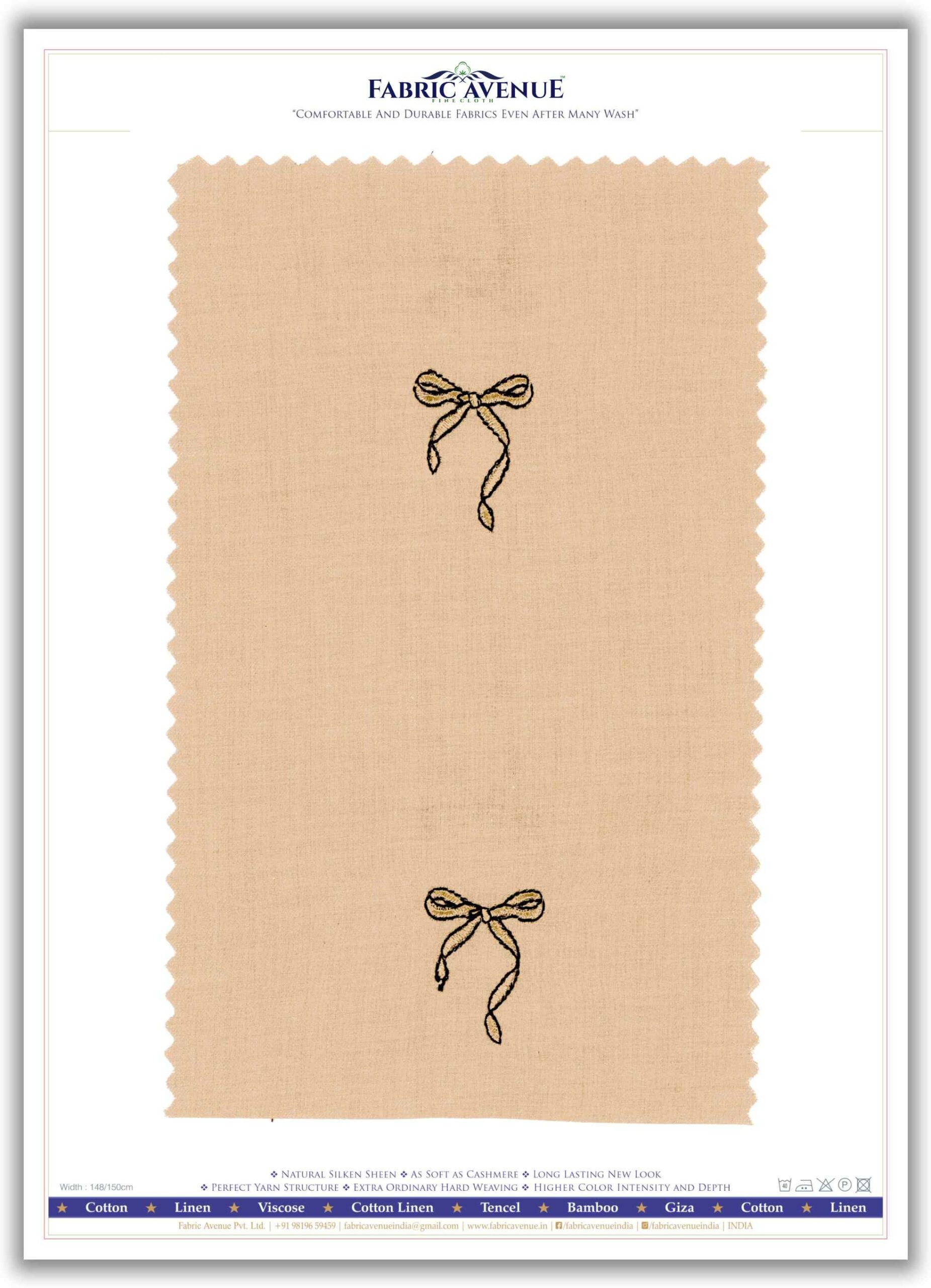 100% Cotton Melange Fabric | Fine All Over Embroidery | 60s Giza